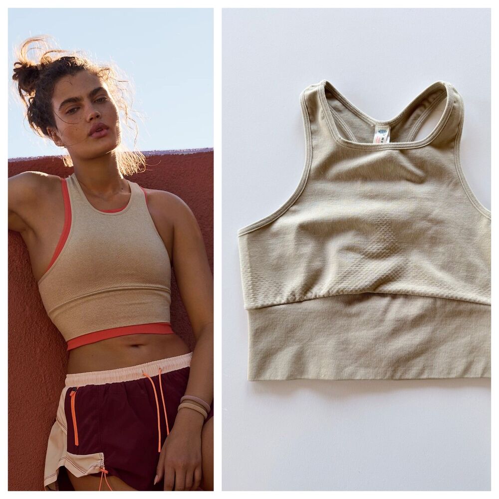 NWT Free People Movement Every Single Time Bra Size XS / S Tan Beige Sports Crop